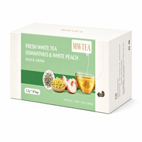Thé blanc jeune directement de l'usine, thé aux fleurs d'osmanthus et pêche blanche en sachets pyramidaux, sans sucre ajouté, faible teneur en caféine, thé aux fruits en gros