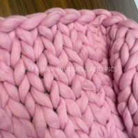 2026 Merino Wool Chunky Soft Roving Yarn Blanket Arm Knitting Giant Blanket 40''*60'' in Many Dyed Colors