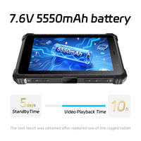 Tablette industrielle DispleiX W10Y 8 pouces, processeur Intel Quad Core, écran 700 Nits, Windows 10, batterie 5500 mAh, robuste, étanche IP68
