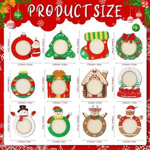 Đặt hàng số lượng lớn cá nhân giáng sinh gỗ ảnh trang trí hình ảnh khung cho Xmas cây - Product Image 2