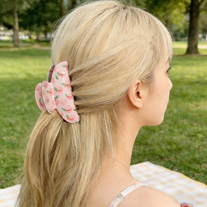 Pinzas para el pelo con estampado de frutas, diseño fresco de verano de kiwi, melocotón y limón, pinzas antideslizantes para el pelo, accesorios bonitos para el cabello para mujer. - Product Image 4