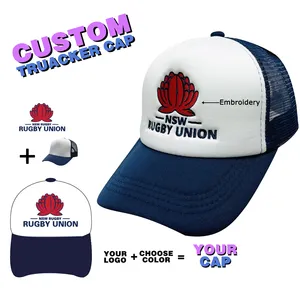 Premium Quality Custom Trucker Caps Trucker Cap Custom Logo Printing 3d Embroidery Design Your Own Foam Mesh Trucker Hats