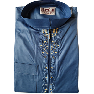Abbigliamento Islamico per Bambini Al Aseel Thawb Stile Qatar, Thobe a Maniche Lunghe - Product Image 4