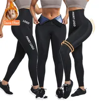 Mallas de entrenamiento de cintura con logotipo personalizado para mujer, pantalones de Yoga de cintura alta, Sauna, quemar grasa, moldeador corporal adelgazante, S-5XL, novedad de 2021