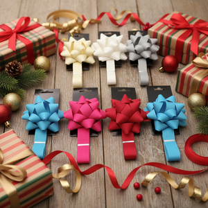 Nature-pak OEM Vente en gros Nœuds en ruban de <span class=keywords><strong>satin</strong></span> à bordure dorée, Nœuds en ruban étoile, Nœuds floraux pour la décoration de cadeaux, la Saint-Valentin, les fêtes et les mariages - Product Image 1