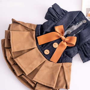 Robe pour chien d'automne, jupe en jean pour maltais, vêtements pour petits chiens, ours, animaux de compagnie - Product Image 3