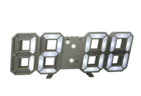 Horloge murale numérique 3D LED intelligente en plastique alimentée par USB, avec affichage de la température, heure mondiale et calendrier perpétuel, pour la vente en gros transfrontalière