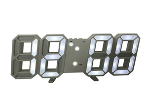 Трансграничные оптовые пластиковые 3D цифровые светодиодные настенные часы с будильником, интеллектуальным отображением температуры, мировым временем и вечным календарем, современный дизайн - Product Image 3