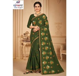 Ajmera Printed Cotton <b>Saree</b> Soft Comfortable Traditional Ethnic for Women Casual Office Party Wear Quick Dry All Seasons - Product Image 5