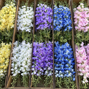 Fleurs de Delphinium Ajacis en soie à longue tige de haute qualité M135, grandes fleurs violettes pour <span class=keywords><strong>la</strong></span> décoration de table de mariage ou de <span class=keywords><strong>la</strong></span> maison - Product Image 3