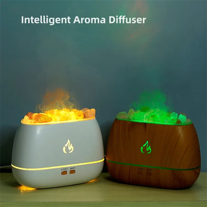 Salle de désamorçage d'huile de pierre de sel de cristal de l'<span class=keywords><strong>Himalaya</strong></span> 7 couleurs humidificateur de flamme de feu diffuseur d'huile essentielle d'arôme humidificateur d'air H2o - Product Image 5