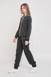 Cárdigan Casual para Mujer, Nuevo, Color Sólido, Lana/Cachemira, Cuello Camisero, Cierre de Cremallera, Conjunto de Suéter Tejido - Product Image 4