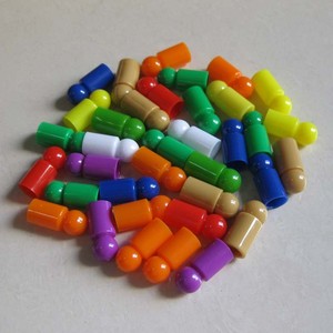 テーブルゲームセット30 * 13mm多色家族用面白いチェスピースおもちゃ卓上Ludo Mini Token PSプラスチックボードゲームポーン - Product Image 4