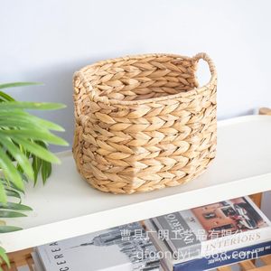 Woven Storage <b>Basket</b> Round Eco Friendly Clothing Organizer Nordic Style Rattan <b>Straw</b> <b>Basket</b> For Laundry Home Decor - Product Image 1