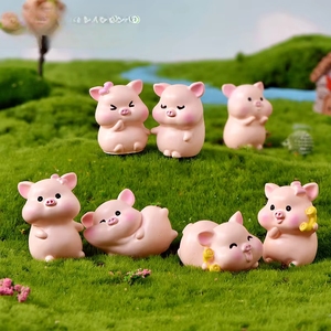 Mini-paysage Weij : Figurine de <span class=keywords><strong>cochon</strong></span> mignon en mousse succulente, accessoire de décoration pour gâteau, bricolage, petite décoration pour voiture et bureau - Product Image 1