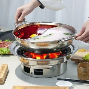 Stainless Steel Korean Bbq Grill Round 35cm 40cm Portable For Home Commercial Camping Group Dining - Product Image 3