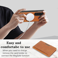 Casing Dompet Kulit PU Retro Magnetik dengan Pelindung Layar Kaca Depan dan Kantong Kartu untuk Samsung Z Fold 5 6 7 8
