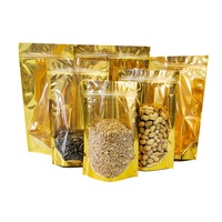 Custom Gold Clear Window Aluminiumfolie Zak Met Rits Vochtbestendige Staande Zak Voor Voedsel Verpakking
