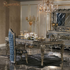 Juego de Comedor <span class=keywords><strong>Barroco</strong></span> Europeo Clásico, Lujoso Juego de Comedor Tallado a Mano y <span class=keywords><strong>Dorado</strong></span>, Muebles Turcos de Alta Gama para Decoración de Villas - Product Image 2