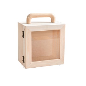 Transparent lid wooden gift <b>box</b>, Mid-Autumn Festival gift packaging <b>box</b>, solid wood mooncake <b>box</b>, flip-top wooden <b>box</b> - Product Image 5