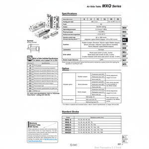 Table coulissante pneumatique SMC MXQ25-100AS - Product Image 1