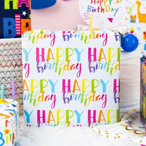 Papel de regalo de papel estucado con diseño de dinosaurios coloridos y lindos para cumpleaños infantiles - Product Image 2
