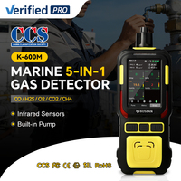 Détecteur de gaz multi-gaz portable Bosean K-600M certifié CCS, moniteur de 5 gaz avec pompe, détecteur de gaz marin 5 en 1, sécurité CE