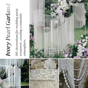 Guirnalda de Perlas Artificiales de Color Blanco Crema de 8 mm y 10 mm, Cadena de Perlas para Decoración de Bodas y Fiestas, Venta de Fábrica - Product Image 5