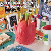Jouet anti-stress en PU et TPR en forme de fruit du dragon rouge simulé, idéal pour adolescents et adultes, vente en gros