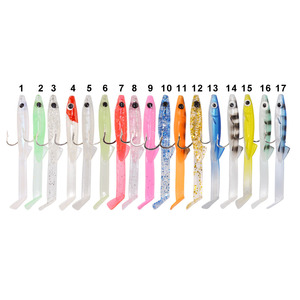 Esca in <span class=keywords><strong>Silicone</strong></span> morbida anguilla 65mm 1.5g 8 pz/borsa PVC artificiale spigola esca con gancio singolo - Product Image 2