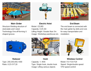 เครนสะพานแขวนแบบยุโรป 2 ตัน 3 ตัน 5 ตัน 6 ตัน 8 ตัน 9 ตัน 10 ตัน เครนเหนือศีรษะ - Product Image 4