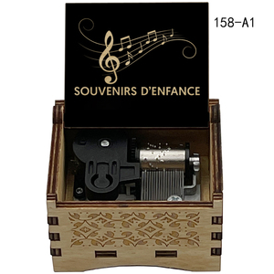 Boîte à <span class=keywords><strong>musique</strong></span> à manivelle vintage en bois, souvenirs d'<span class=keywords><strong>enfance</strong></span>, cadeau pour l'anniversaire des enfants - Product Image 3