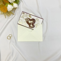 Undangan Pernikahan Kayu Buatan Tangan Harga Murah Grosir Hot Stamping dengan Amplop Dompet 8.5x14cm
