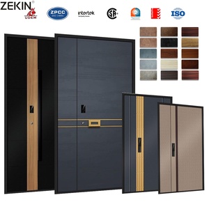 Zekin Factory Direct Wholesale Entry Aluminum Door House Exterior Security Door Aluminum Casement Door - Product Image 1
