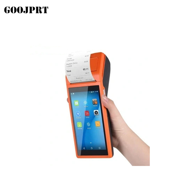 Android Smart Thermal Printer Handheld Pda Phone Filled Fingerprint,2D Barcode Scanner Support Wifi 4g Bt GPRS