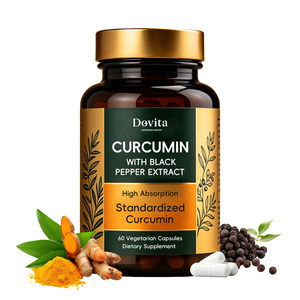 Cápsulas Vegetales de Cúrcuma y Curcumina con Piperina de Alta Absorción para Alivio del Dolor Articular, 60 Cápsulas Vegetales, Venta al Por Mayor de Fábrica en EE. UU., OEM - Product Image 3