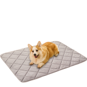 Cobello, alfombrilla moderna para mascotas, Material de felpa de algodón PP con forma de rectángulo gris crema, patrón sólido para cama de perro y gato, diferentes estaciones - Product Image 4