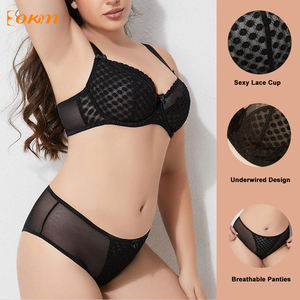 Nouveau Push Mince Dentelle Couverture Complète Soutien-Gorge Hipster Ensemble Respirant En Gros Minceur Anti-Affaissement <span class=keywords><strong>Lingerie</strong></span> pour Plus La Taille Couleur Unie - Product Image 4