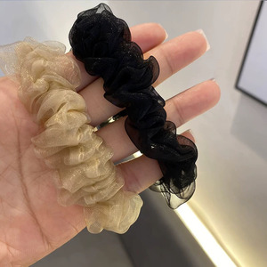 Chouchous et élastiques pour cheveux en organza pour femmes, usage quotidien, kaki noir, style ample, en tissu, faits à la main, Yiwu, Été 2024 - Product Image 4