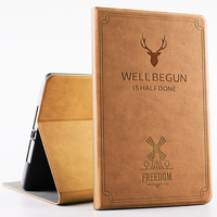 Casing iPad 10,5 Inci dengan Logo Embos Kustom, Slot Pensil, dan Pelindung Kulit untuk iPad Pro Air Mini 345 Tablet PC