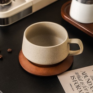 240ml Vintage Ceramic <b>Coffee</b> and Tea Cup <b>Set</b> Stoneware Latte <b>Mugs</b> with Saucer - Product Image 3