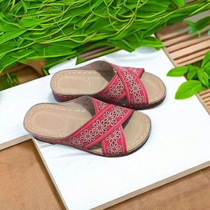 Summer <b>Women</b> Wedge <b>Sandals</b> Premium <b>Orthopedic</b> Open Toe Vintage Anti-slip Slip-On Breathable PU Leather Casual Female Platform - Product Image 4