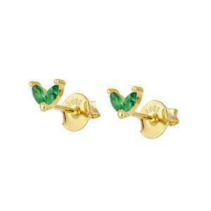 Pendientes de latón, pendientes de oro con colgante de circón verde Simple a la moda para mujer, Hainon <span class=keywords><strong>2084</strong></span> - Product Image 3