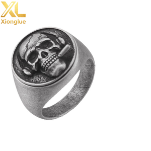 Retro Statement Hip-hop Titanium Steel Stainless Steel Pirate <b>Skull</b> <b>Ring</b> for Men - Product Image 3