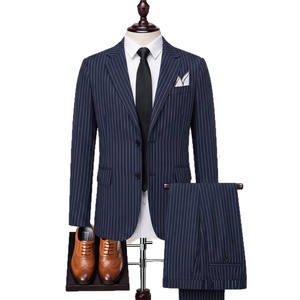 <span class=keywords><strong>Costume</strong></span> de bureau pour <span class=keywords><strong>homme</strong></span> rayé bleu marine en gros, <span class=keywords><strong>costume</strong></span> formel pour <span class=keywords><strong>homme</strong></span> de haute qualité en 2 pièces - Product Image 5