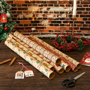 Classic Xmas <strong>Elements</strong> Floral Bouquet Wrapping <strong>Paper</strong> Recyclable 80GSM Kraft <strong>Paper</strong> 50x70cm Custom Logo Wholesale - Product Image 4