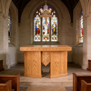 Altar de Iglesia Cristiana de Madera Sólida, Diseño Minimalista, Acabado Pulido, Decoración para Ceremonias, Áreas Sacramentales - Product Image 3
