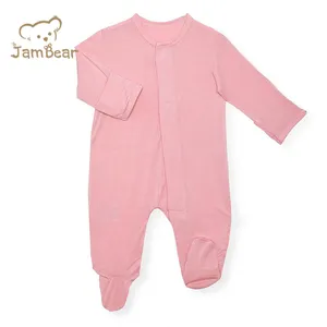Jambar婴儿一件睡衣带脚环保有机棉婴儿连身衣婴儿莫代尔磁性脚踏连衣