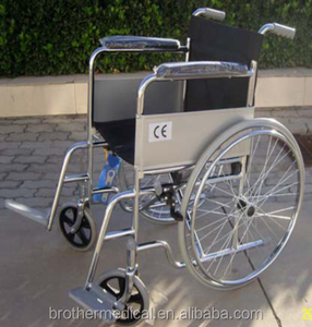 Sedia a Rotelle Pieghevole Cromata Portatile per Facile Trasporto e Utilizzo - Product Image 1