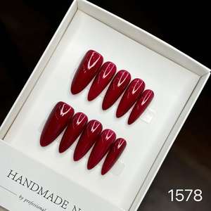 Faux <span class=keywords><strong>ongles</strong></span> de luxe artificiels parfumés au beurre, avec breloques perles, faits à la main, à presser - Product Image 2